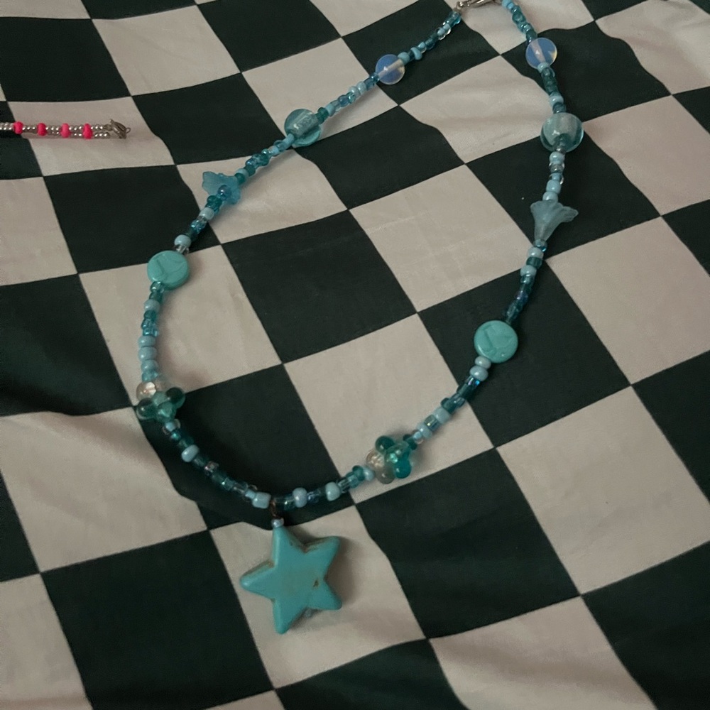 Blue turquoise star necklace